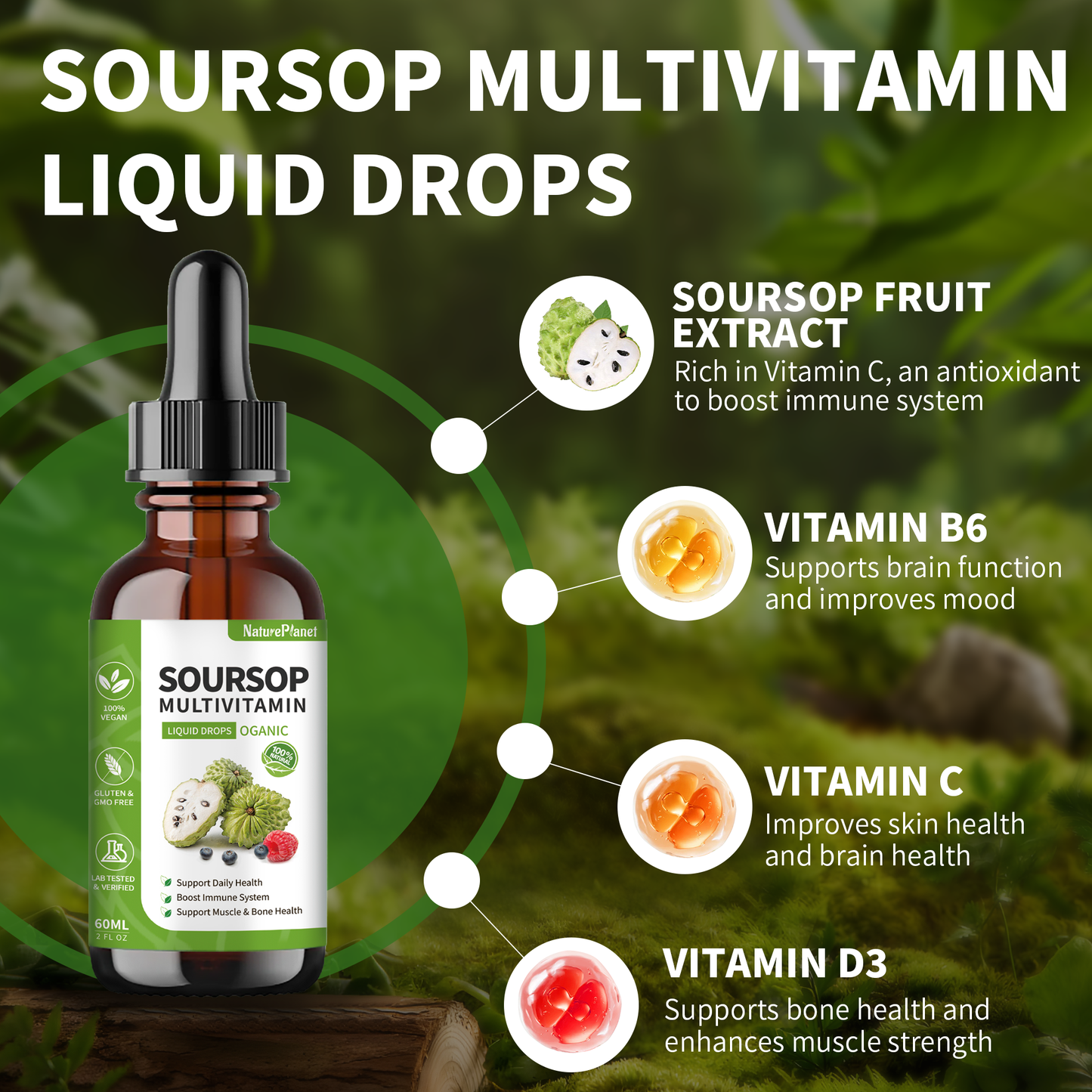 Tik Tok Exclusive - Soursop with Multivitamin Liquid Drop -60ml