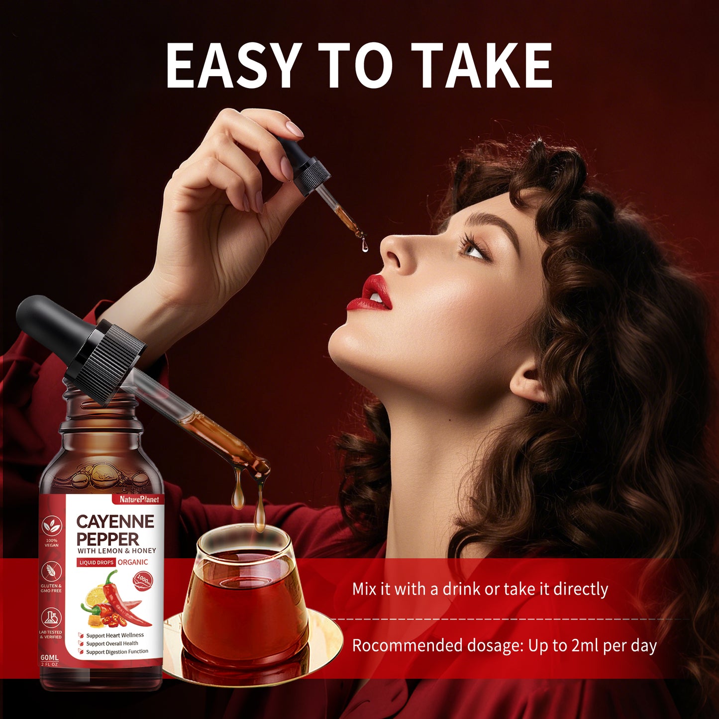 Tik Tok Exclusive - Cayenne Multivitamin Drops 丨 Heart & Digestion Support 丨 Organic, Vegan - 60 ml