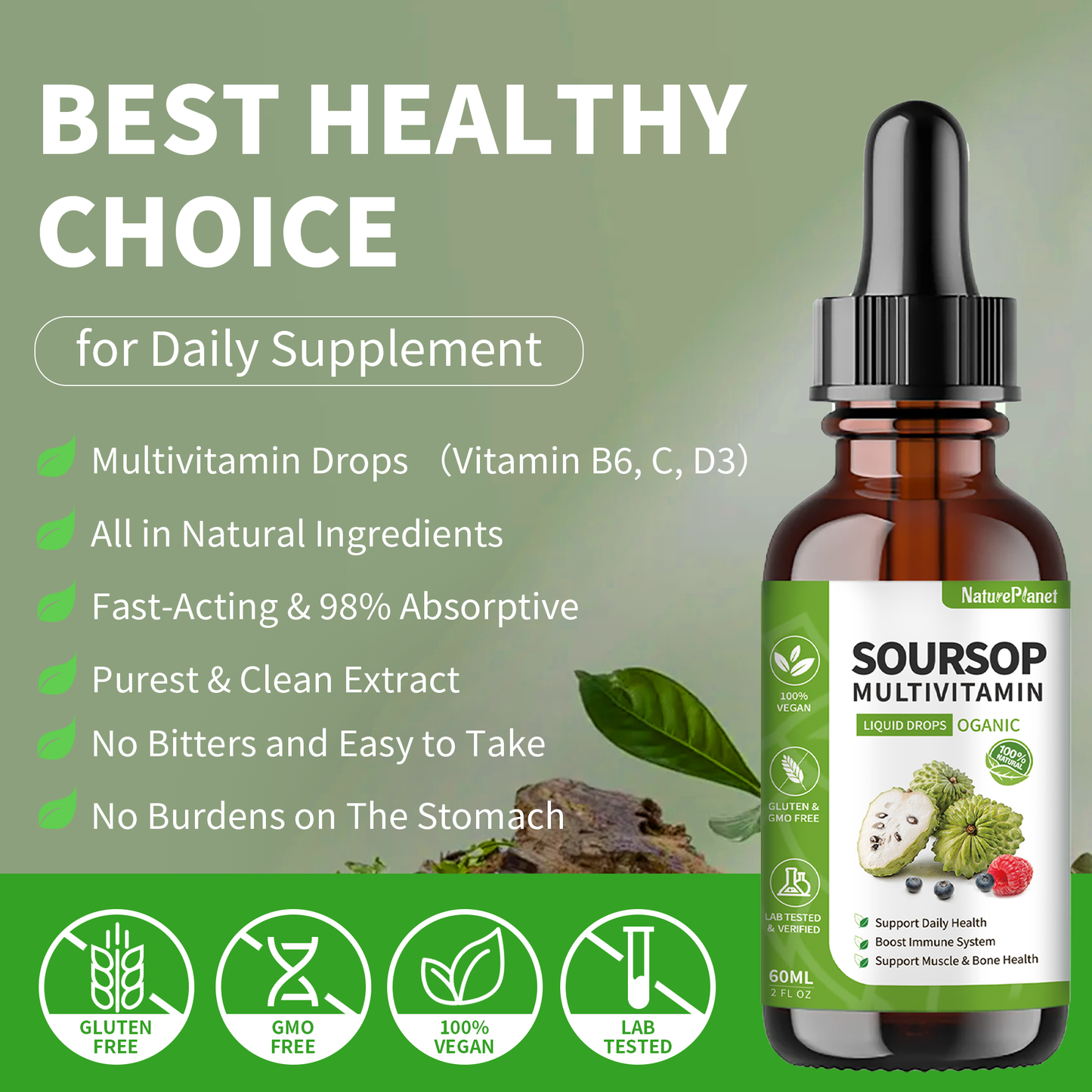 Tik Tok Exclusive - Soursop with Multivitamin Liquid Drop -60ml