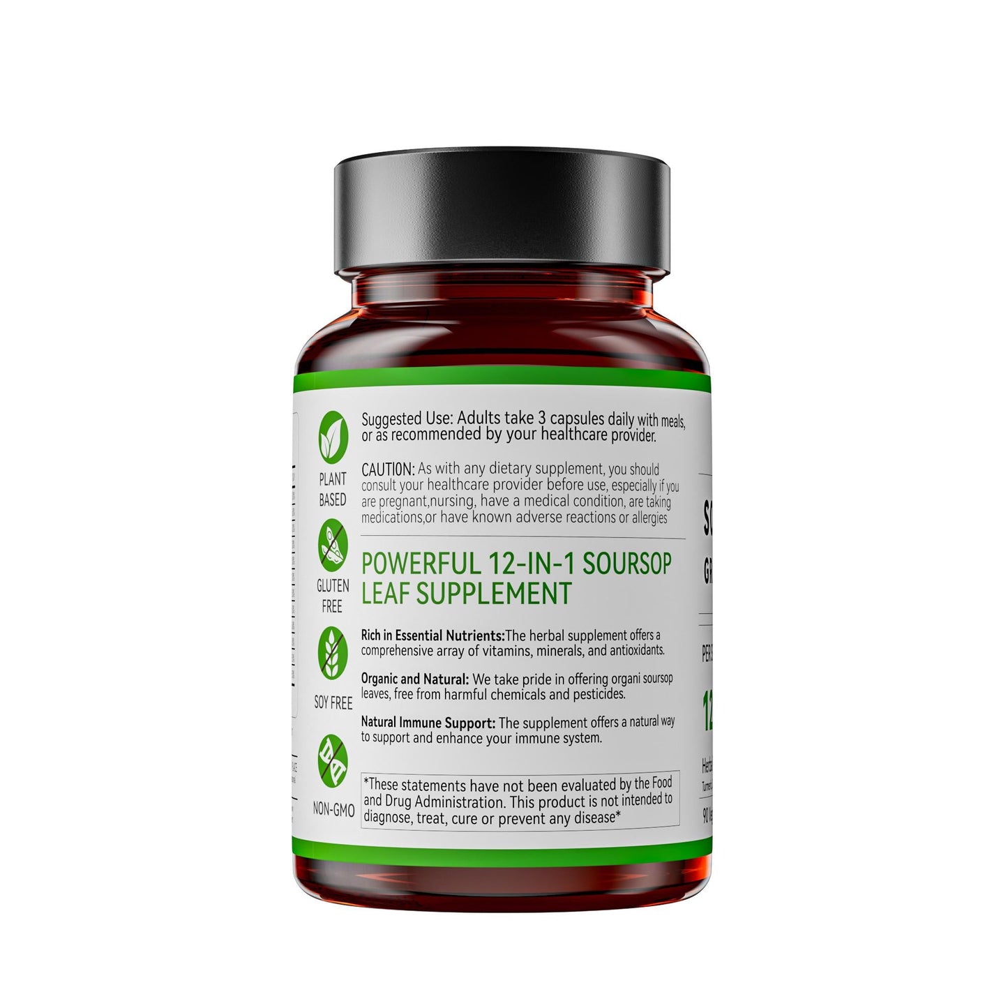 NaturePlanet Turmeric Curcumin & Soursop Leaf Graviola Extract bundled Herbal Supplement, 90 Capsules