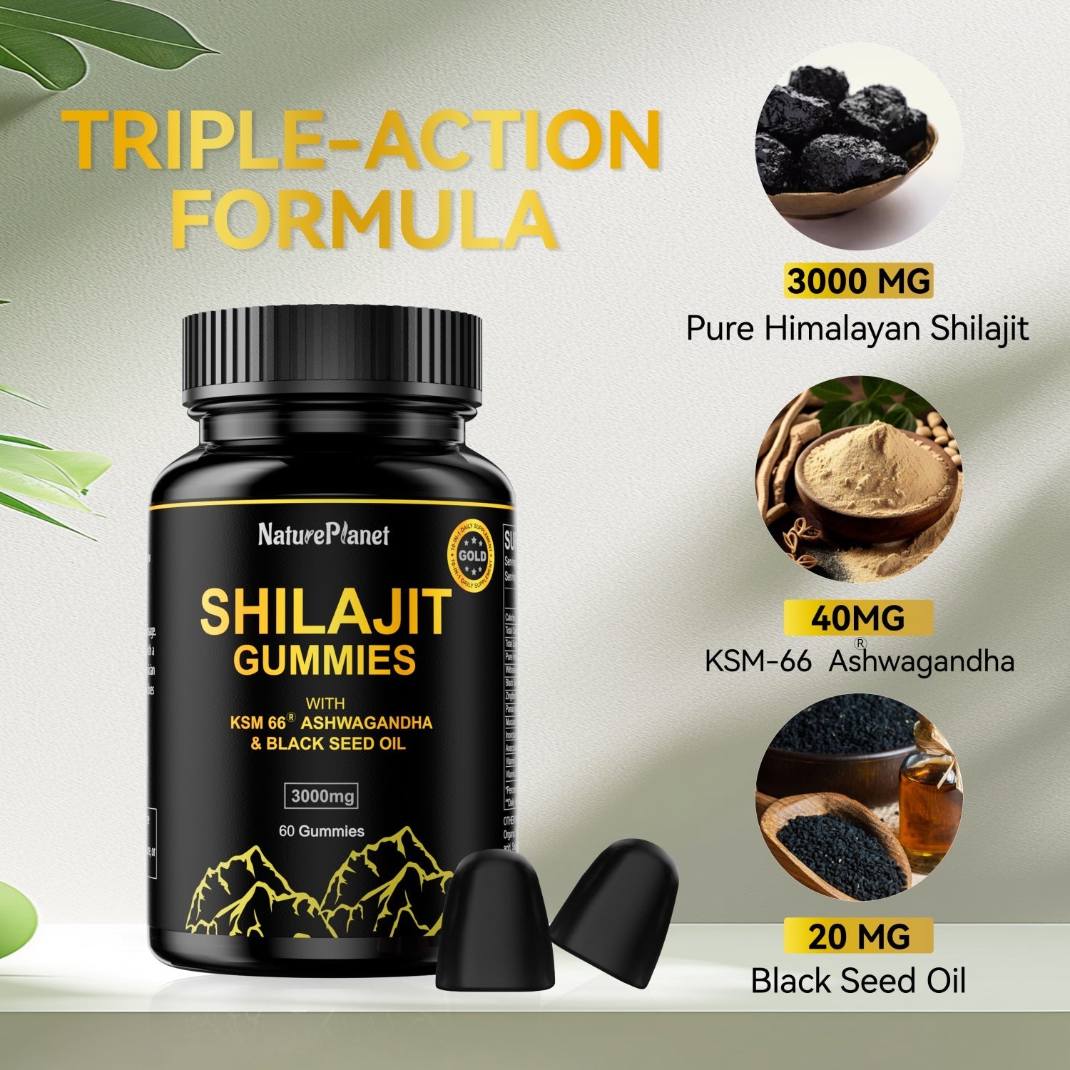 Shilajit Gummy for Men & Women - Natural Immunity Support Supplement