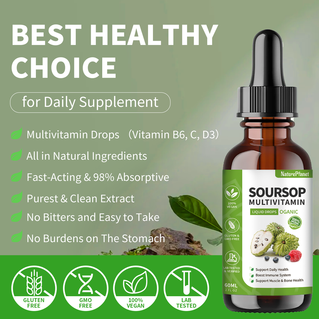 Tik Tok Exclusive - Soursop with Multivitamin Liquid Drop -60ml