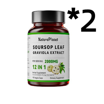 NaturePlanet Turmeric Curcumin & Soursop Leaf Graviola Extract bundled Herbal Supplement, 90 Capsules
