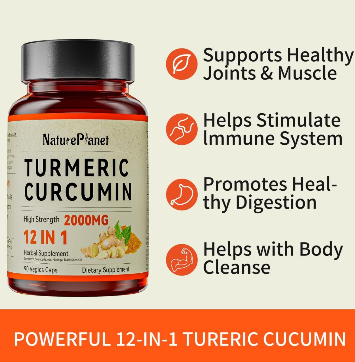 12 in 1 Turmeric Curcumin & Soursop Extract Capsules Online