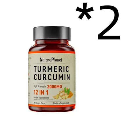 NaturePlanet Turmeric Curcumin & Soursop Leaf Graviola Extract bundled Herbal Supplement, 90 Capsules